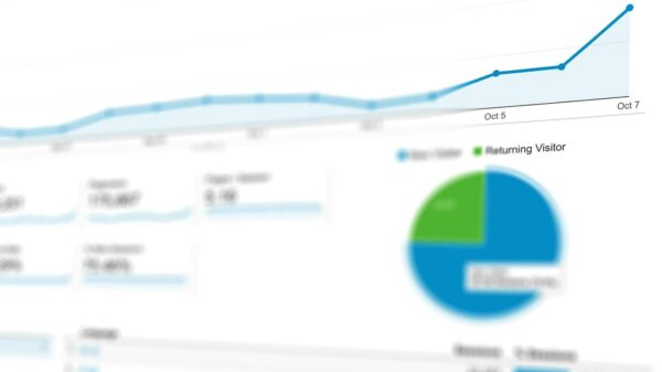Abstract visualization of data analytics with graphs and charts showing dynamic growth.