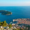 Stunning aerial view of Dubrovnik's Old Town and Adriatic Sea in summer.