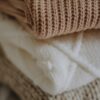 a close up of a white towel