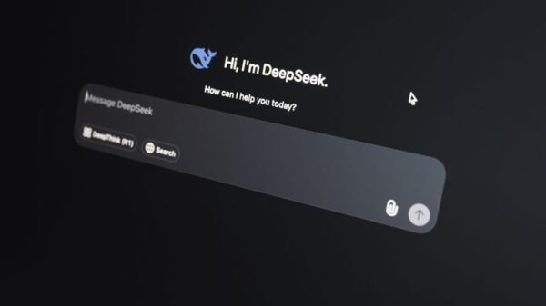 Close-up of an AI chat interface on a laptop screen in a dark setting.
