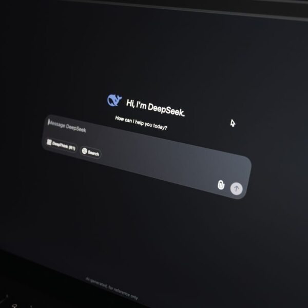Close-up of an AI chat interface on a laptop screen in a dark setting.