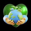 environment, environmental protection, environmentally friendly, energy transition, alternative energies, natural reserve, globe, earth, heart, green, hands, renewable energies, 3d