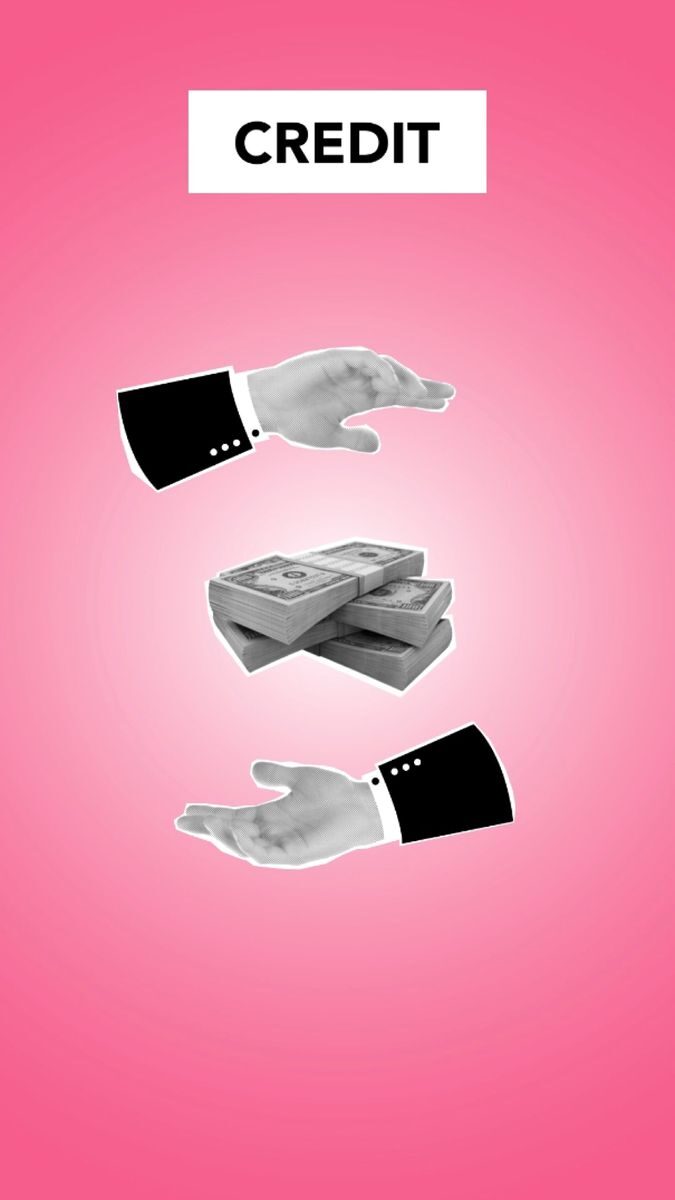 Creative cut out paper composition of hands around pile of dollar banknotes for credit on pink background