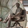 Bronze statue of Nikola Tesla in Baku, a notable city landmark.