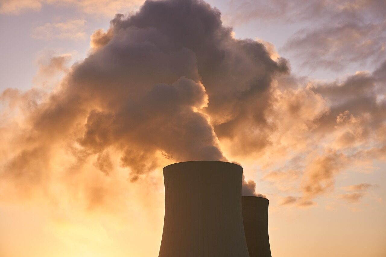 nuclear power plant, cooling tower, water vapor, clouds, heaven, sunrise, mood, industry, nuclear power, nature, energy, power supply, technology, nuclear reactor, power plant, high voltage