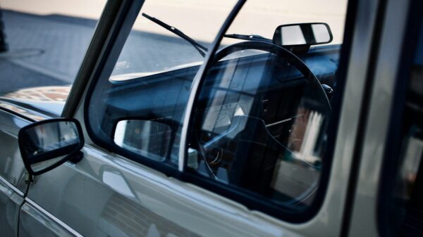 a car with a broken window
