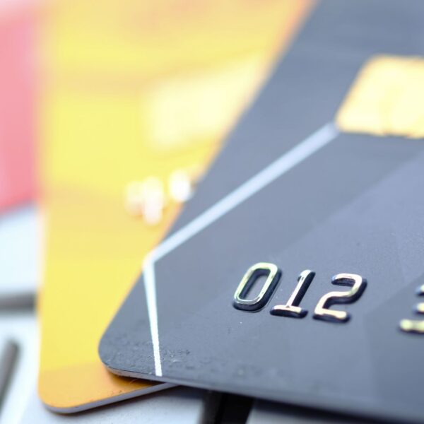 High-quality close-up of credit and debit cards, highlighting technology and security.